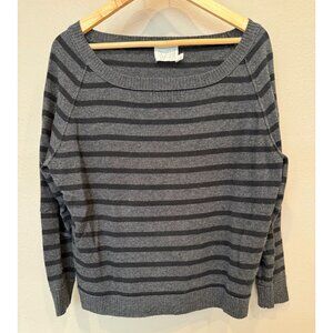 Michael Stars Cashmere Wool Blend Gray Striped Sweater Size 1 Long Sleeves Soft